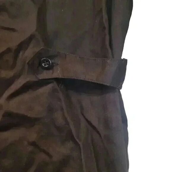 BCBGENERATION Women's Black Cotton Button Down Shirt w Belt - Picture 5 of 9